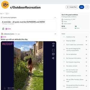 Reddit Outdoor Recreation, Reddits NSFW
